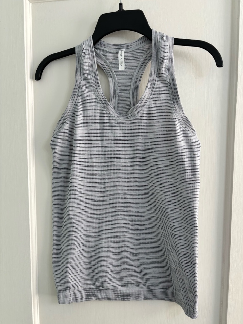 Athleta Gray Striped Racerback Tank Top